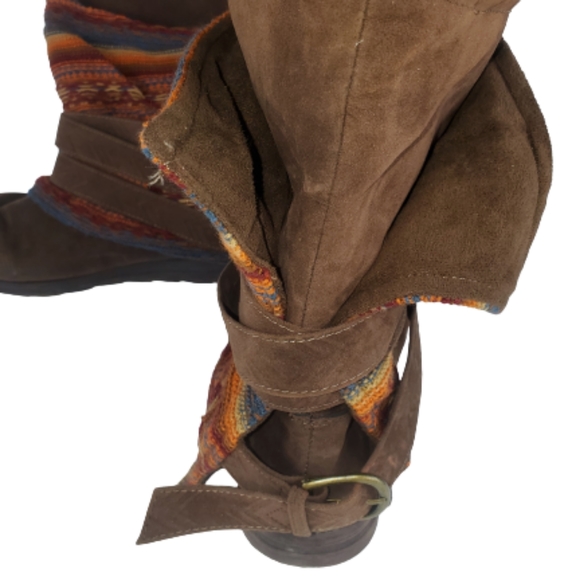 Muk Luks Slope Nikki,Belt Wrap and Sweater Knit Boots,Polyester Tricot Lining - Picture 3 of 8